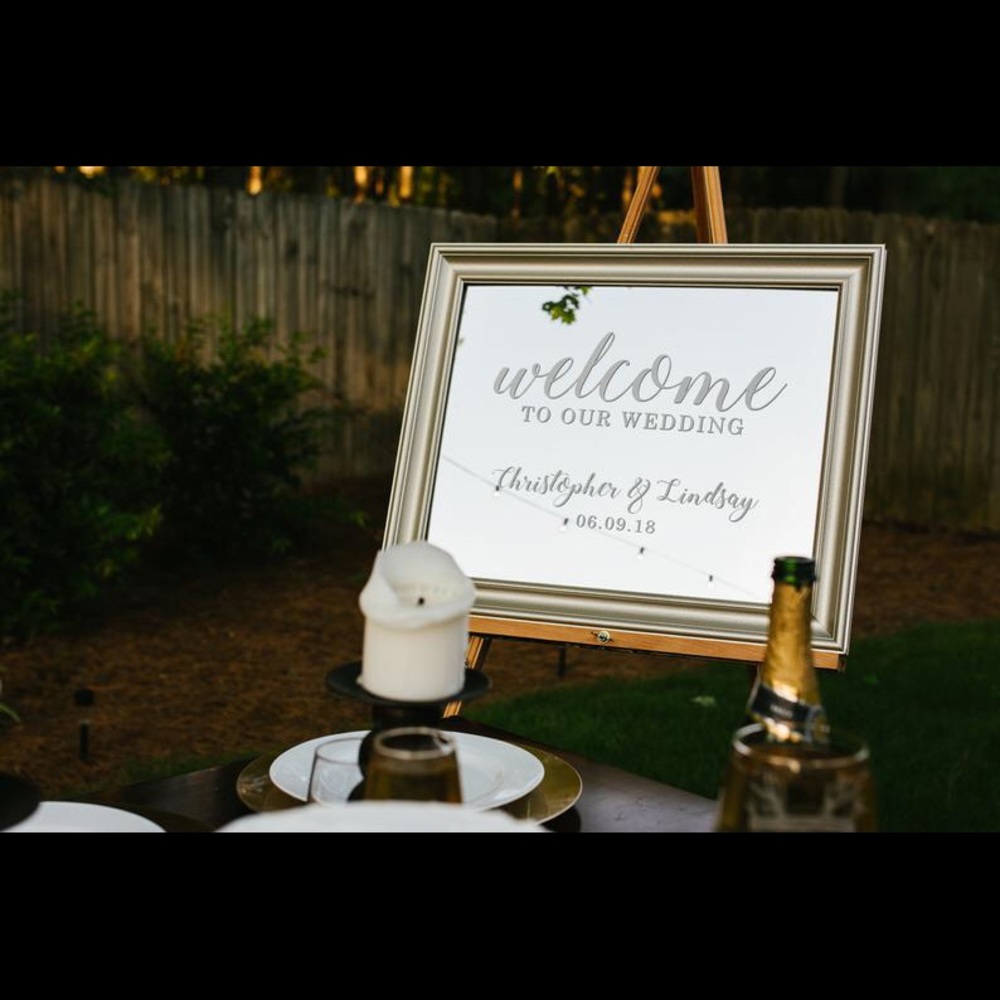 Wedding Champagne Gold Welcome Sign Mirror